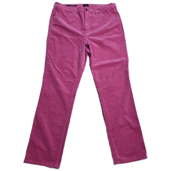 Talbots Pants - Talbots Corduroy Straight Leg Pant Women's Size 14 Pink High Rise